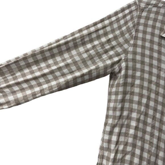 Rails Womens Taupe Gingham Metallic Hunter Flannel Long Sleeve Button Shirt Sz S - Picture 4 of 5